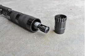 AR15/M4 Pistol Muzzle Device Set: Dissipator Sleeve & 3 Slot Brake, 1/2 x 28