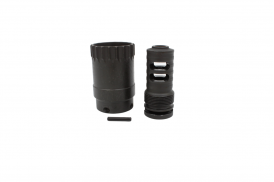 AK Pistol Muzzle Device Set: Projector Sleeve & 4 Slot Brake, 14-1 LH