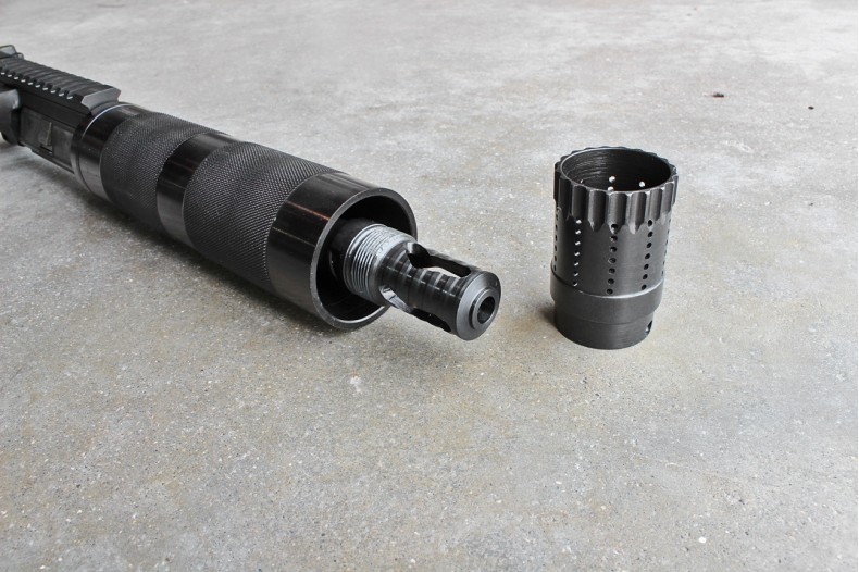 AR15/M4 Pistol Muzzle Device Set: Dissipator Sleeve & 3 Slot Brake, 1/2 x 28